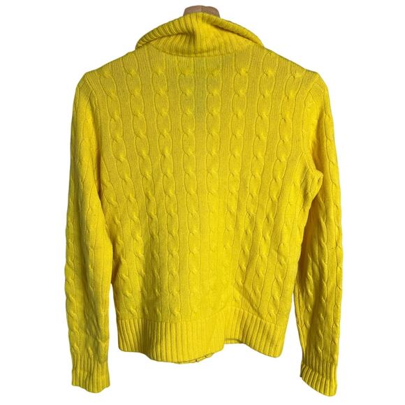 Ralph Lauren Medium Yellow Women's Knit Sweater Gold Zippers - Picture 2 of 6